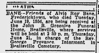 Alvie Roy Bane obit